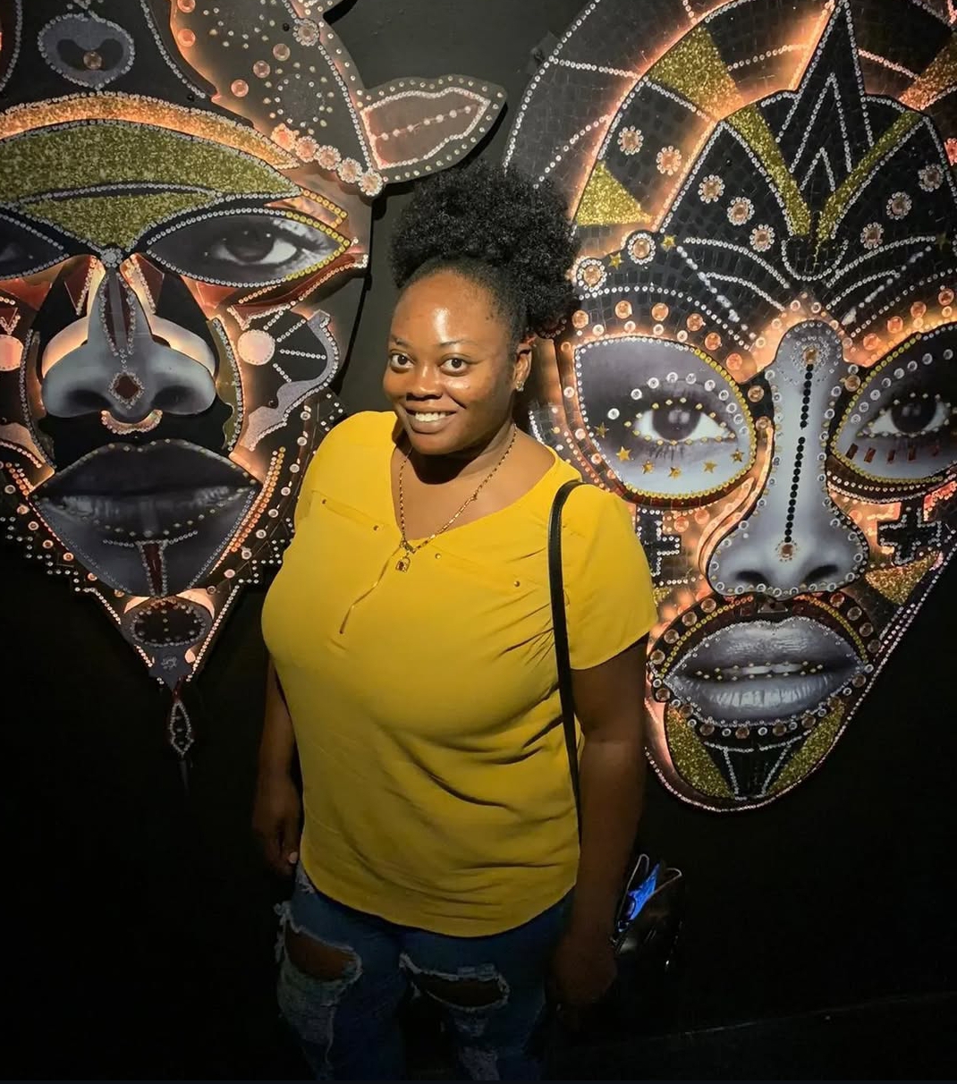 Mrs. Winona Baawa Malek enjoying arts.